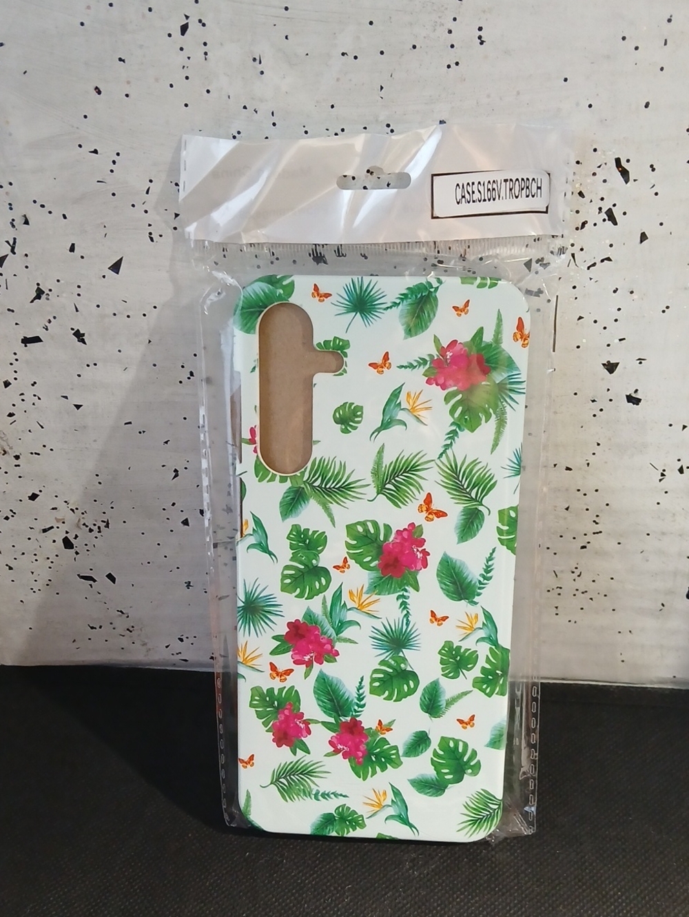 Tropical Floral Phone Case for Galaxy A16 - White & Green